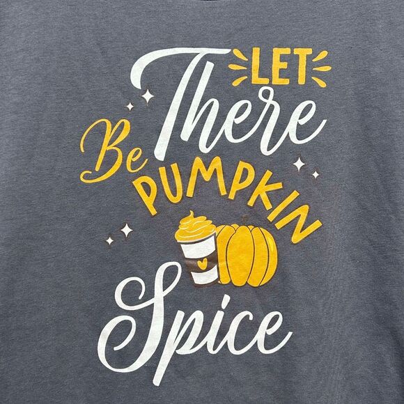 NEW Women's Size 2X "Let There Be Pumpkin Spice" Adiva Thanksgiving Shirt Gray - Picture 3 of 7